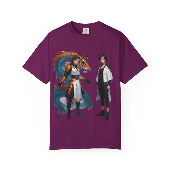 Vintage_Wildlife_Tee_Tiger_Dragon_Nature_Shirt_China_Blue
